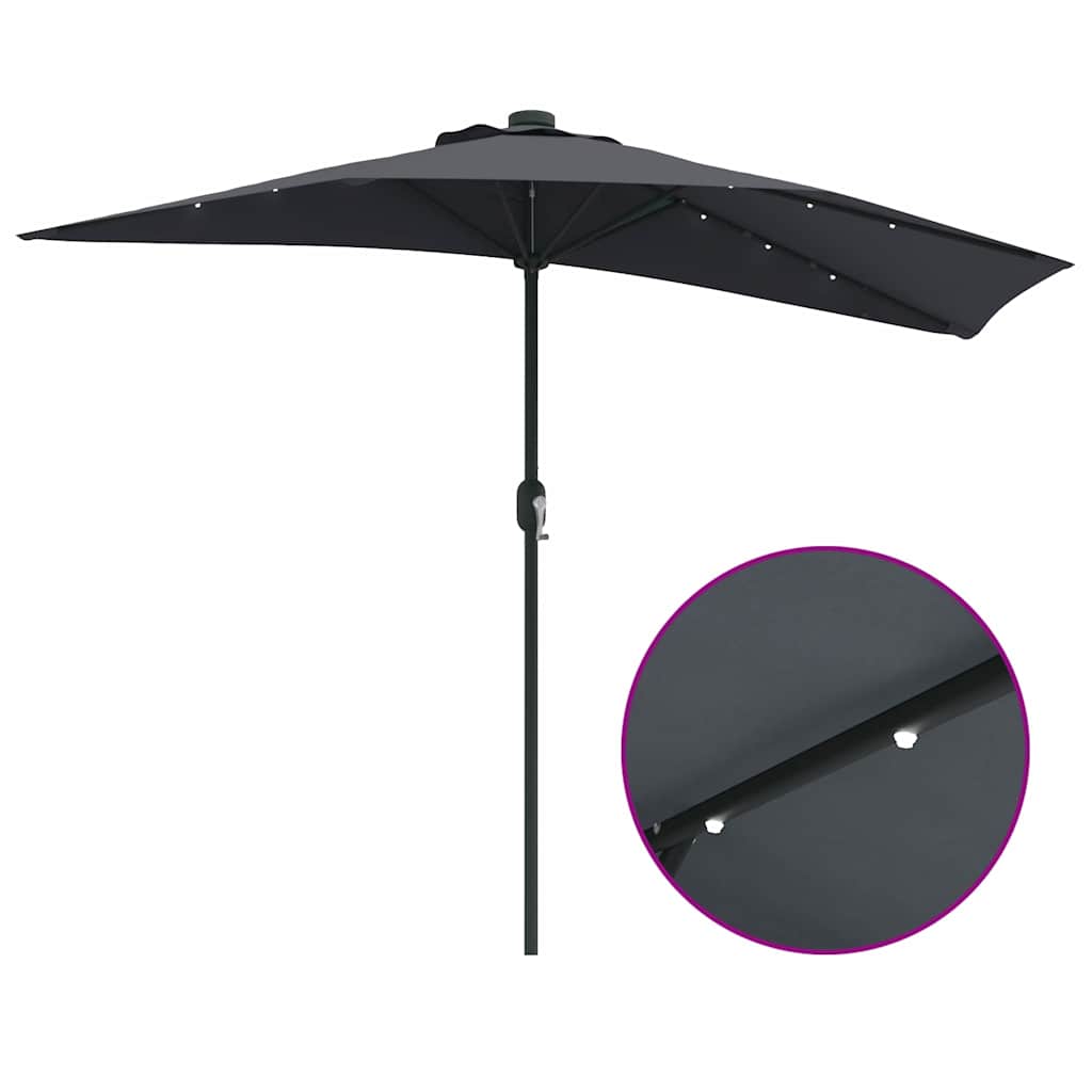 Garten-Sonnenschirm Sand 294 x 150 x 224 cm Polyester und Stahl