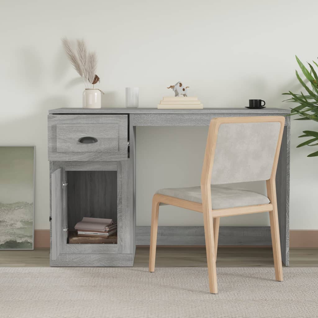 Schreibtisch mit Schublade Weiß 115x50x75 cm Holzwerkstoff
