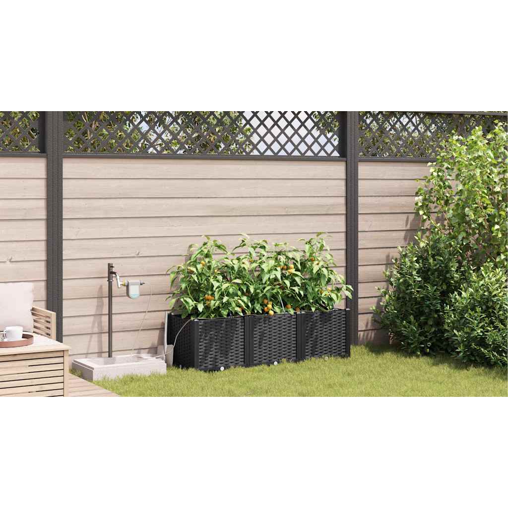 Garten-Pflanzgefäß 4 Stk. Braun 160 x 40 x 22 cm PP