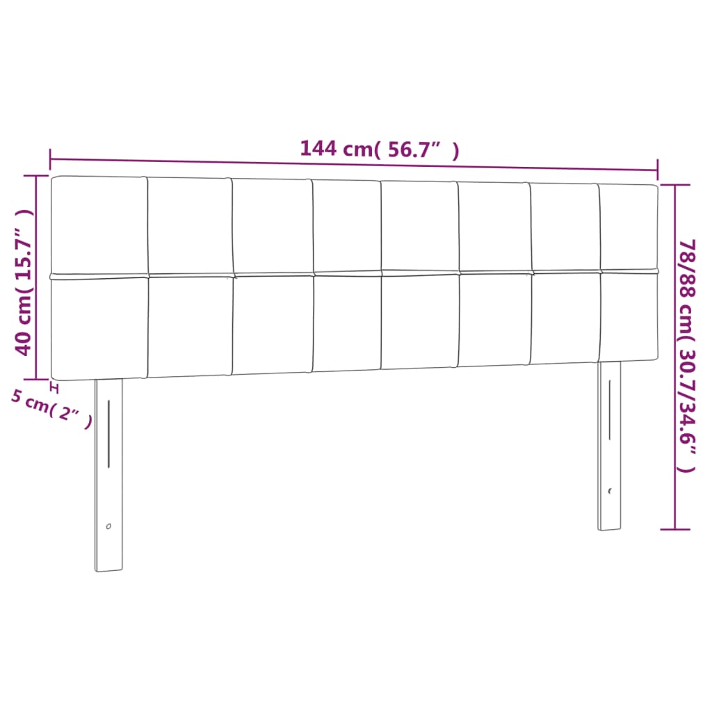 Kopfteil Hellgrau 80x5x118/128 cm Samt