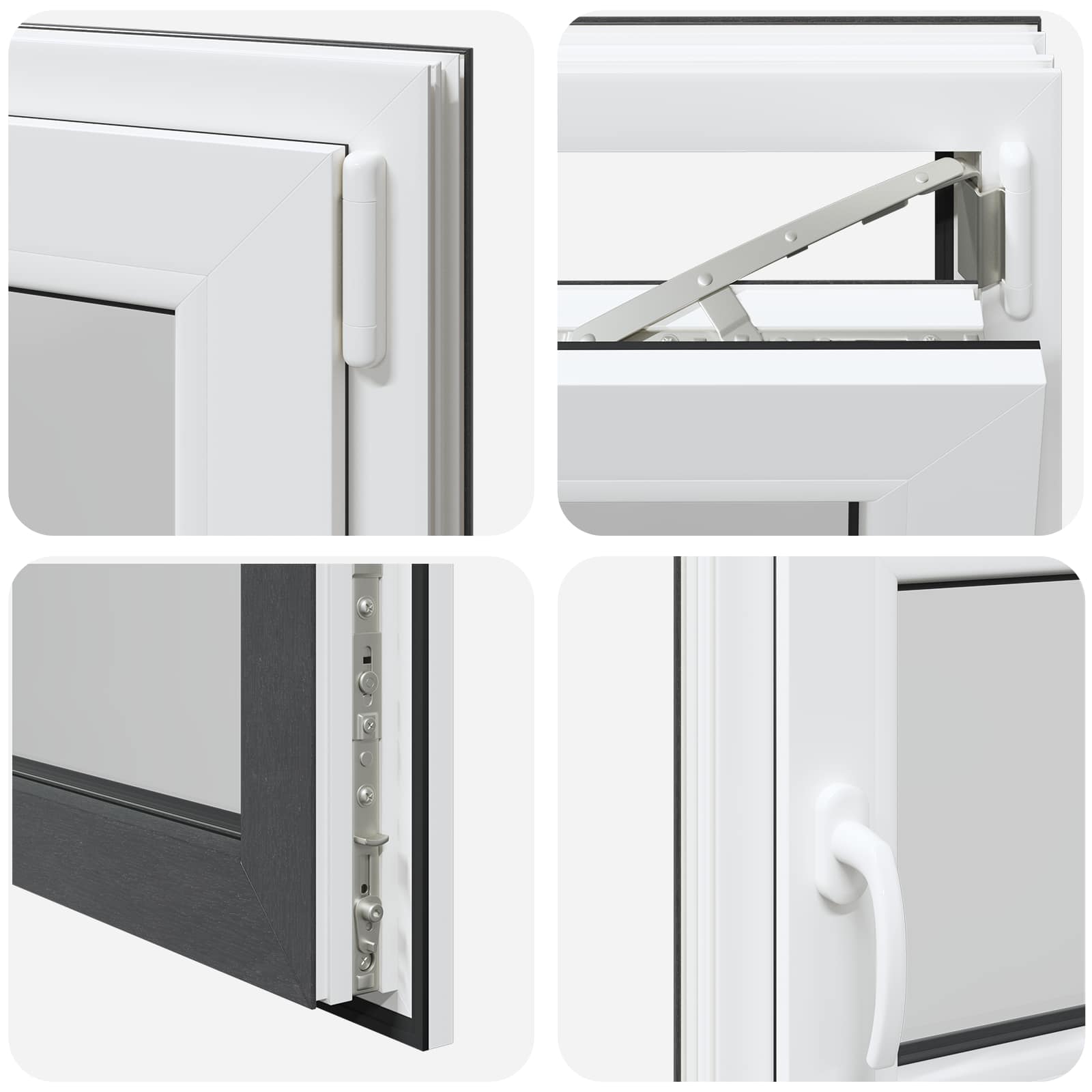 Kellerfenster RISOR 50 x 50 cm PVC und Glas Weiß
