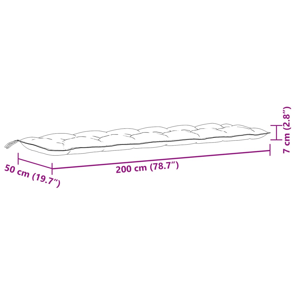 Gartenbank-Auflagen 2 Stk. Melange Anthrazit 100x50x7 cm Stoff