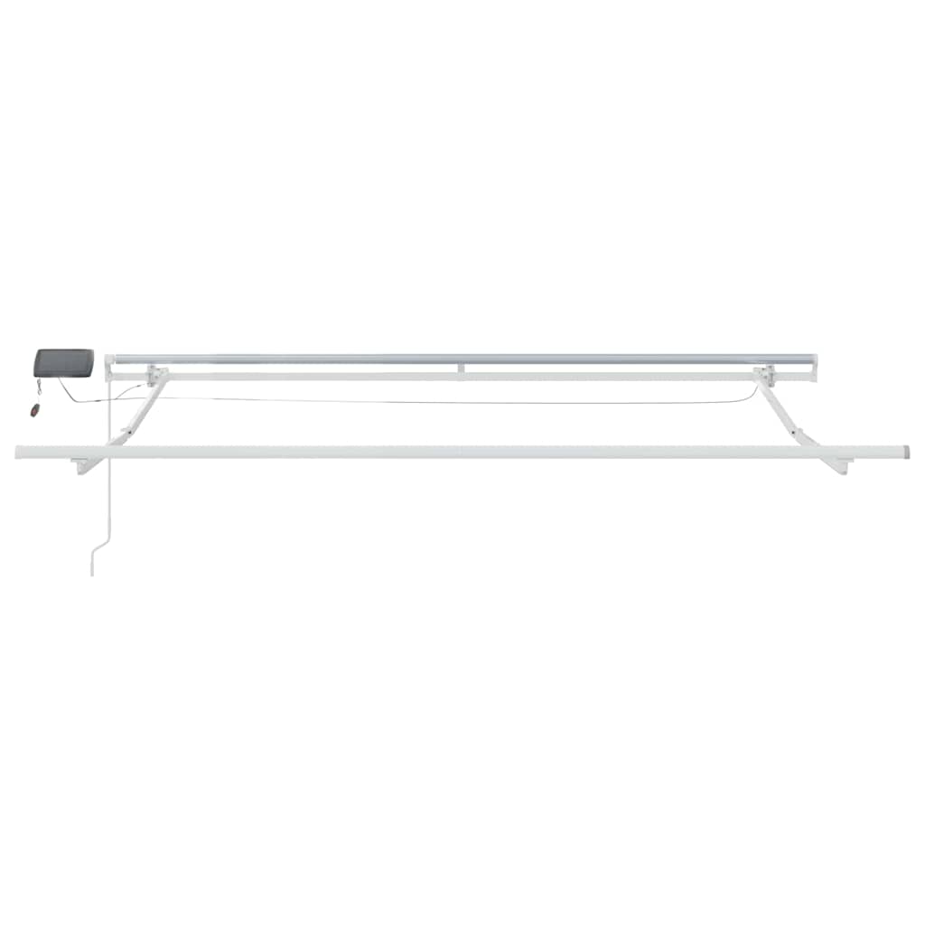 Markise Manuell Einziehbar mit LED 300x250 cm Blau und Weiß
