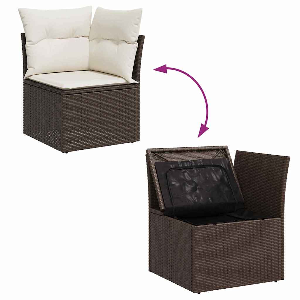 Garten Essgruppe mit Kissen 6 pcs Schwarz und Creme