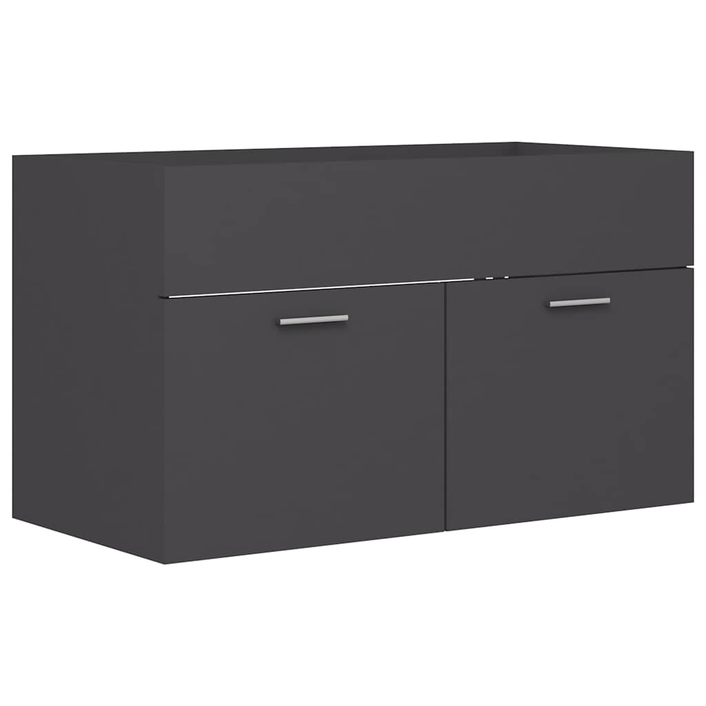 2-tlg. Badmöbel-Set Schwarz Holzwerkstoff