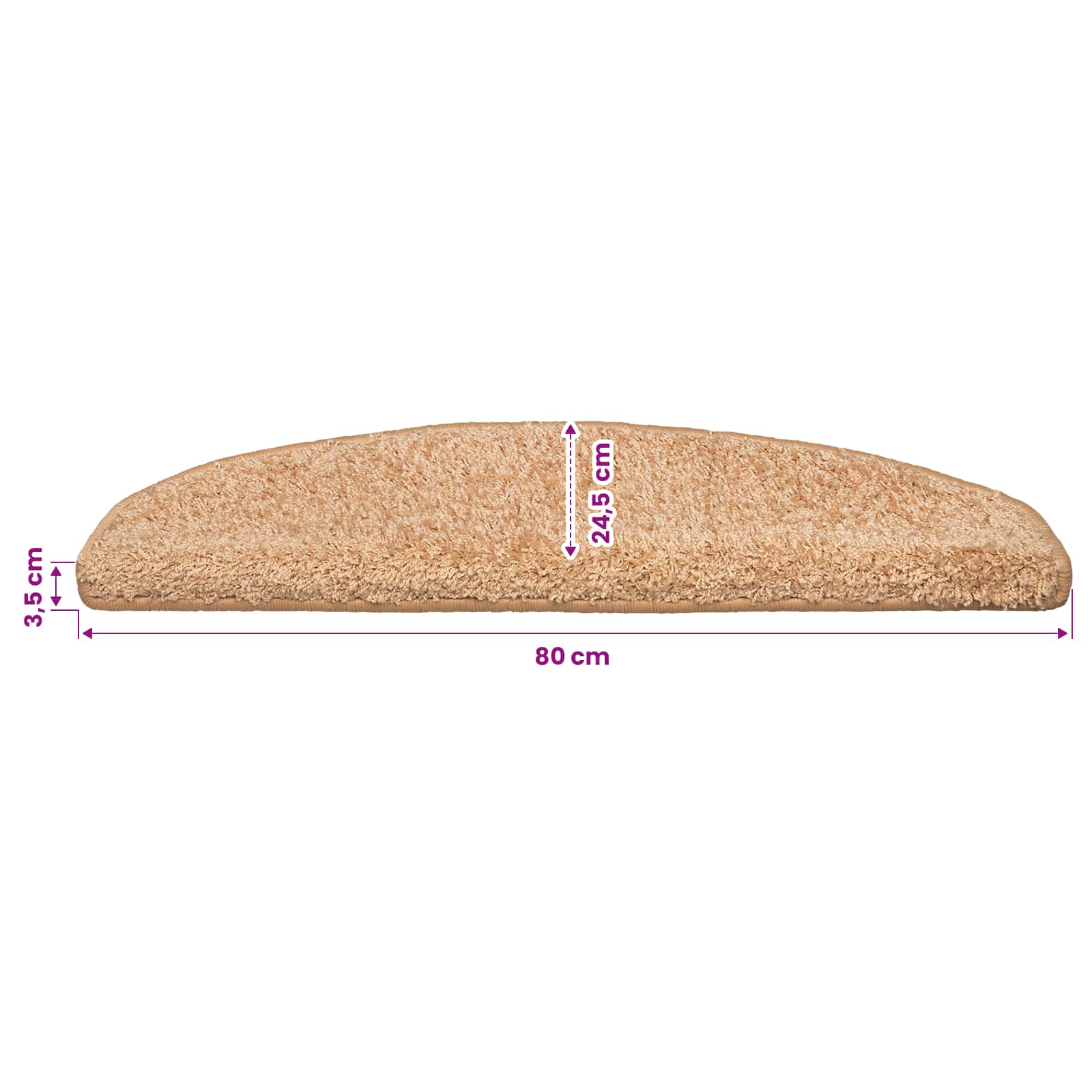 Stufenmatten 15 Stk. 56x17x3 cm Grau Halbrund