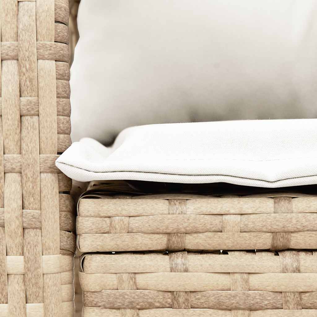 Garten-Schaukelstuhl mit Kissen Schwarz Poly Rattan