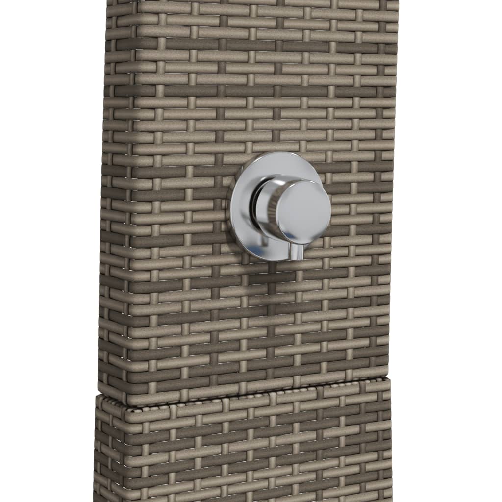 Gartendusche Schwarz 55x60x224 cm Poly Rattan und Akazienholz
