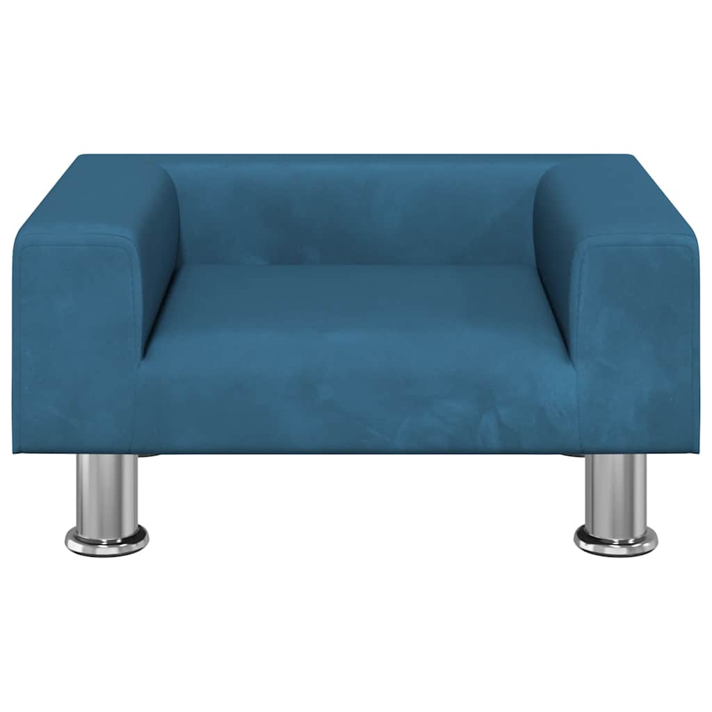 Hundebett Blau 70x45x26,5 cm Samt