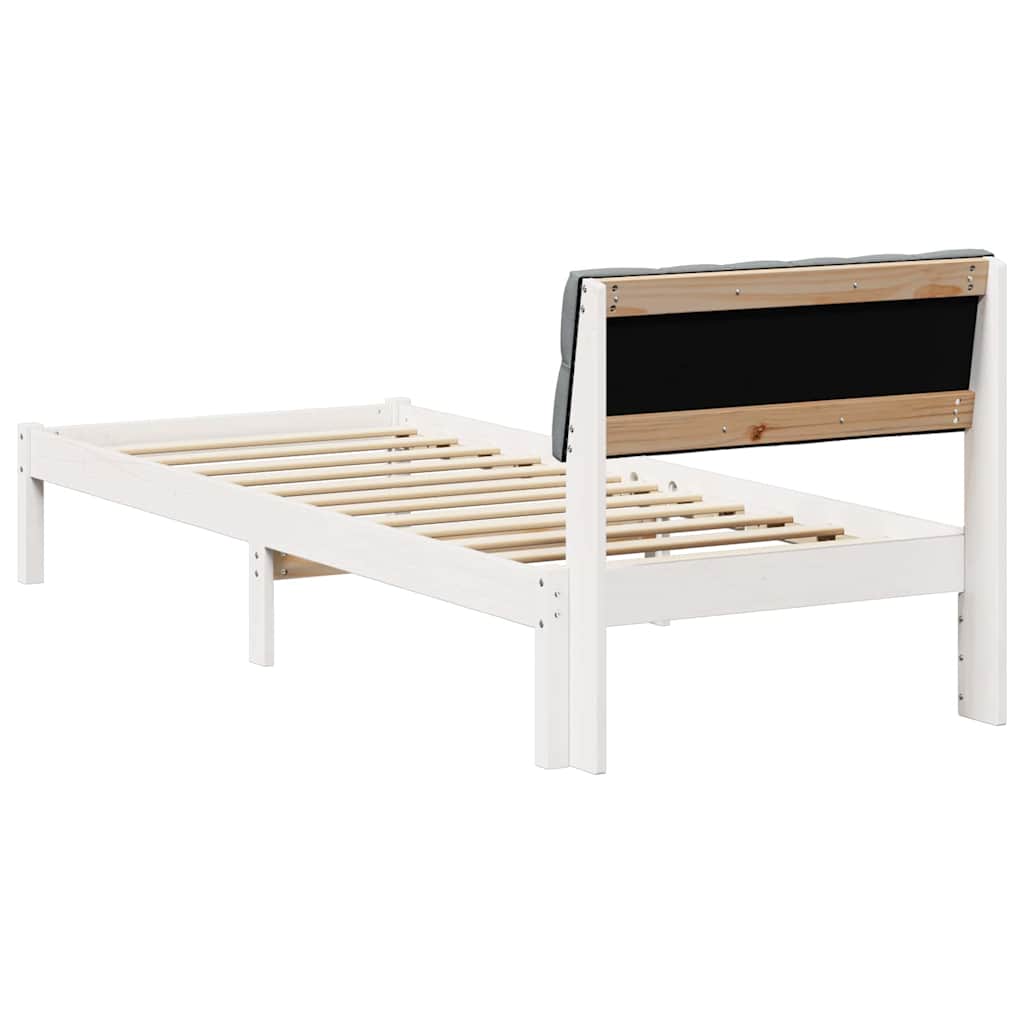 Bettgestell Braun und hellgrau 200 x 200 cm Massivholz Kiefer
