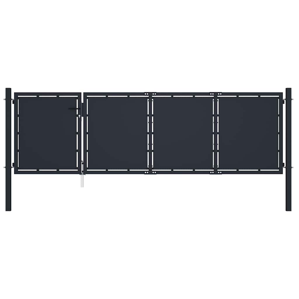 Gartentor aus Stahl 300 x 75 cm Anthrazit