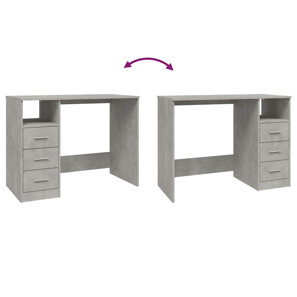 Schreibtisch mit Schubladen Weiß 102x50x76 cm Holzwerkstoff