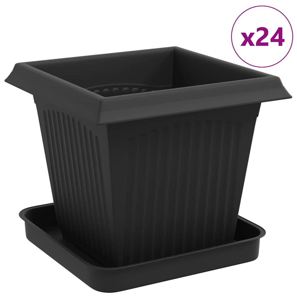 Blumentöpfe 6 pcs Ziegelrot 20 x 20 x 16 cm Kunststoff