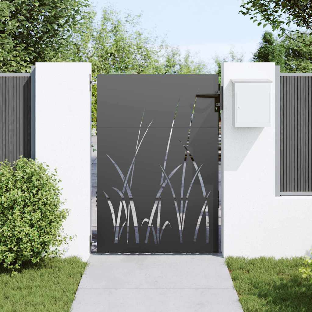 Gartentor 85x75 cm Cortenstahl Gras-Design