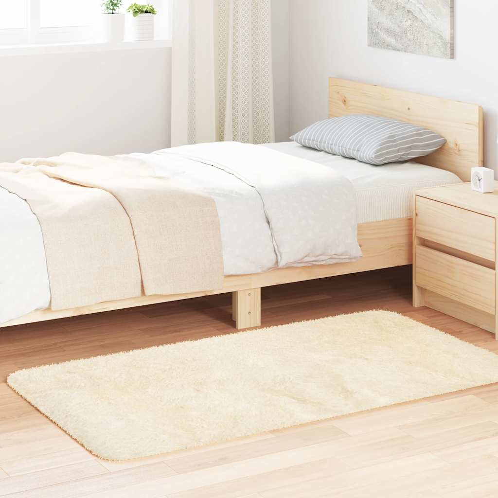 Teppich Shaggy Hochflor NAVARRA Beige 60x100 cm Polyester