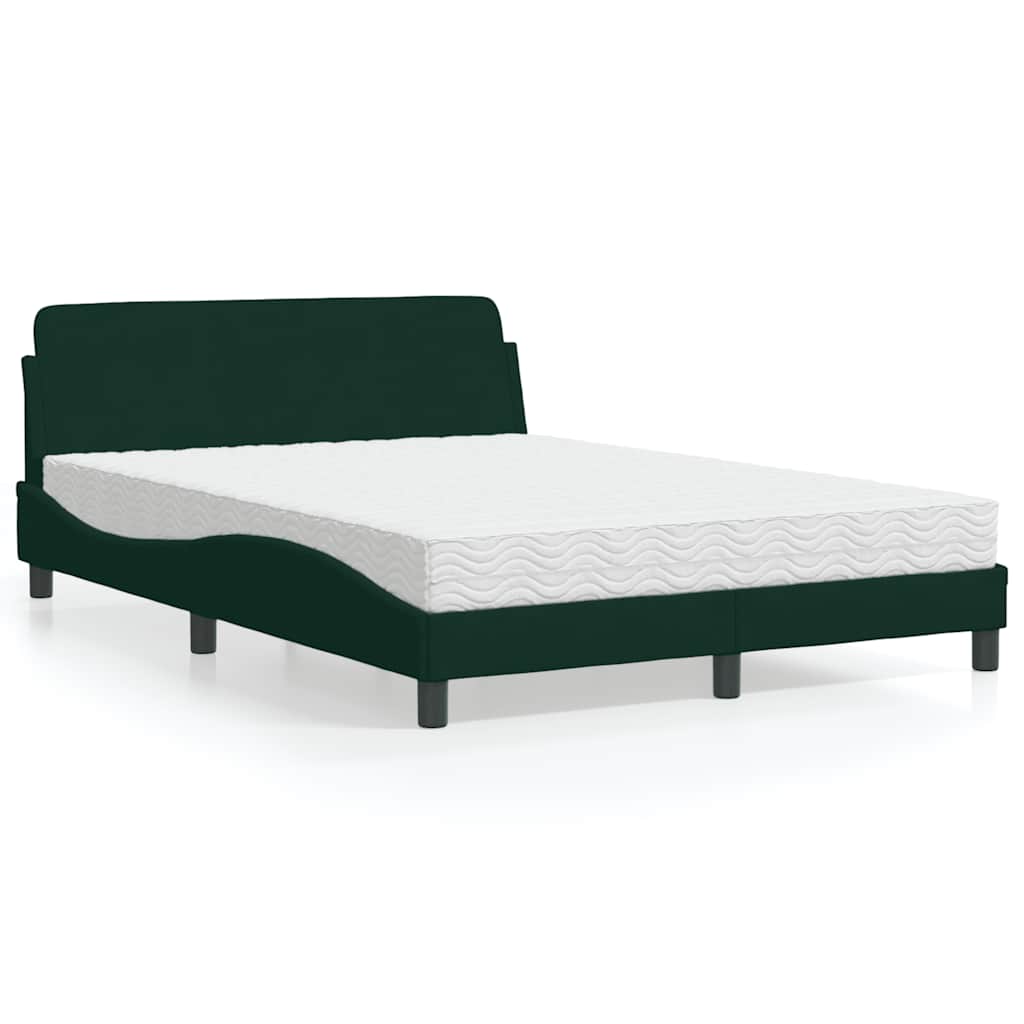 Bett mit Matratze "Dover" Hellgrau 80x200 cm Samt
