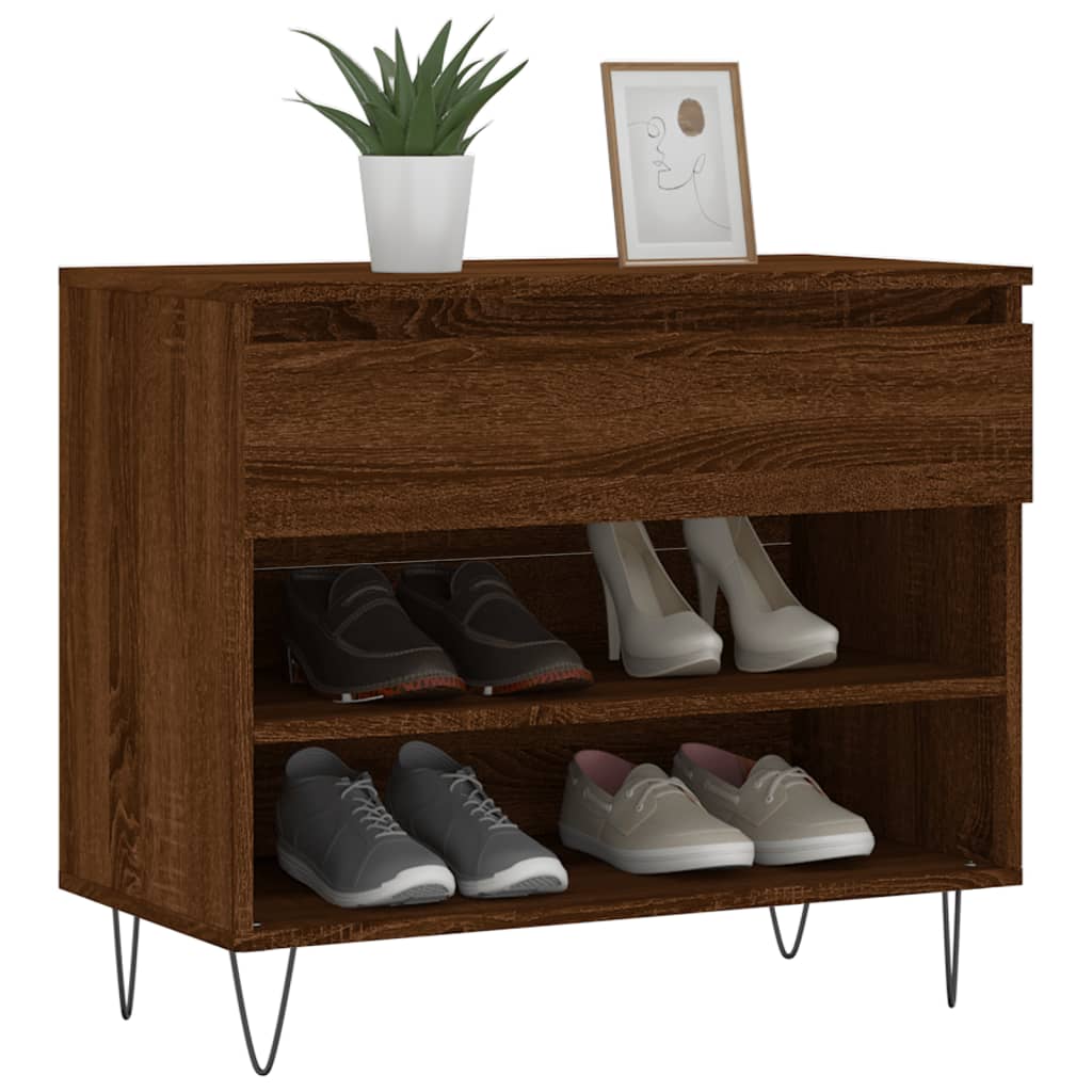 Schuhregal Räuchereiche 70x36x60 cm Holzwerkstoff