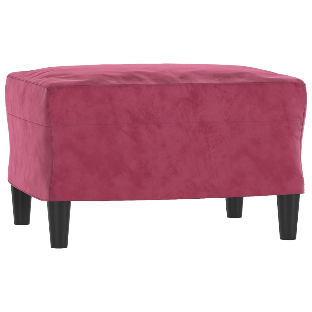 3-Sitzer-Sofa mit Hocker Rosa 180 cm Samt