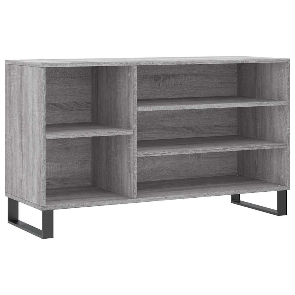 Schuhregal Betongrau 102x36x60 cm Holzwerkstoff