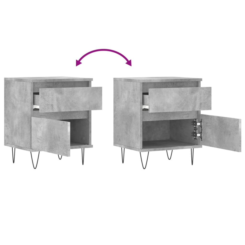 Bettschrank Schwarz Eichen-Optik 40 x 35 x 50 cm Holzwerkstoff
