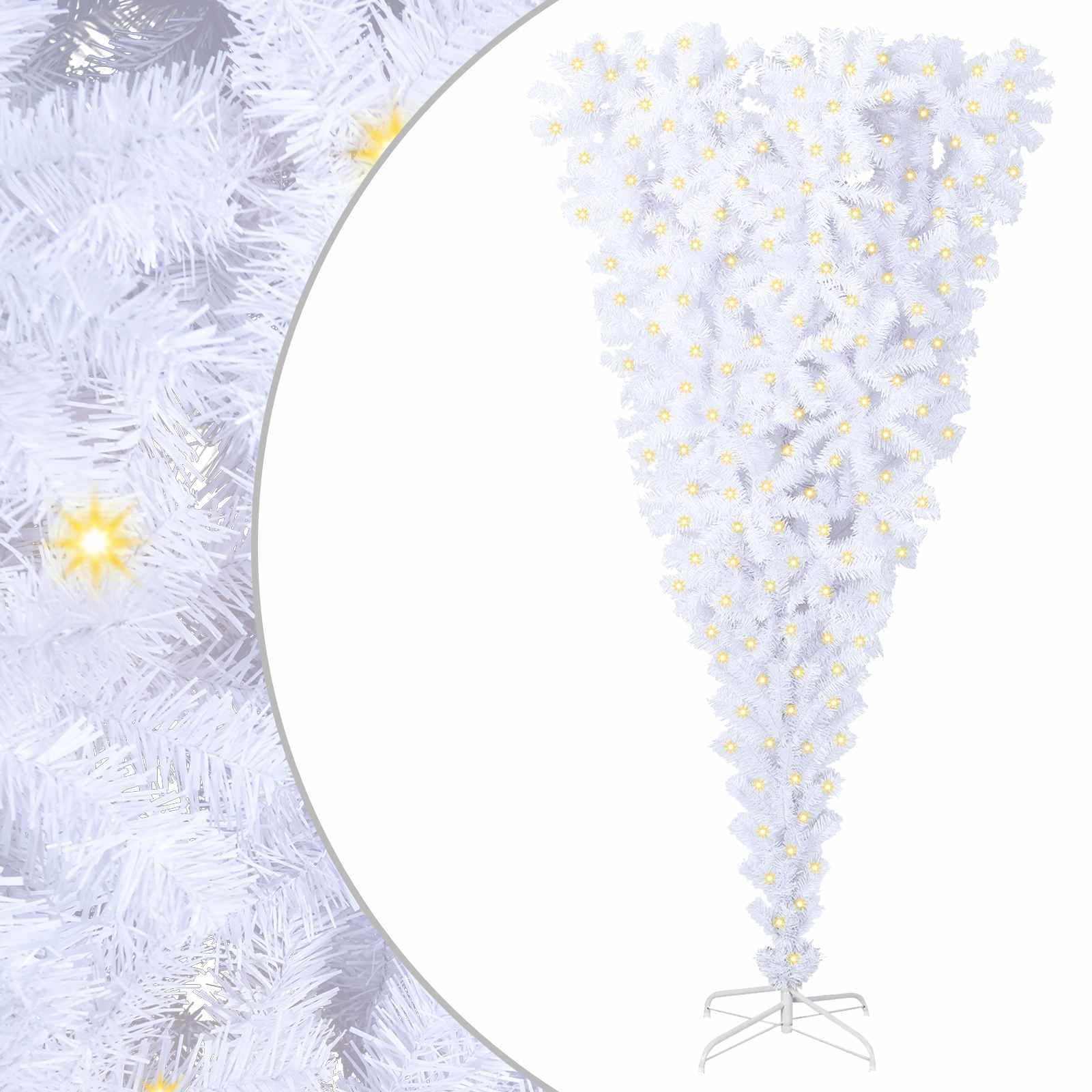 Künstlicher Weihnachtsbaum Weiß 180 cm PVC und Stahl