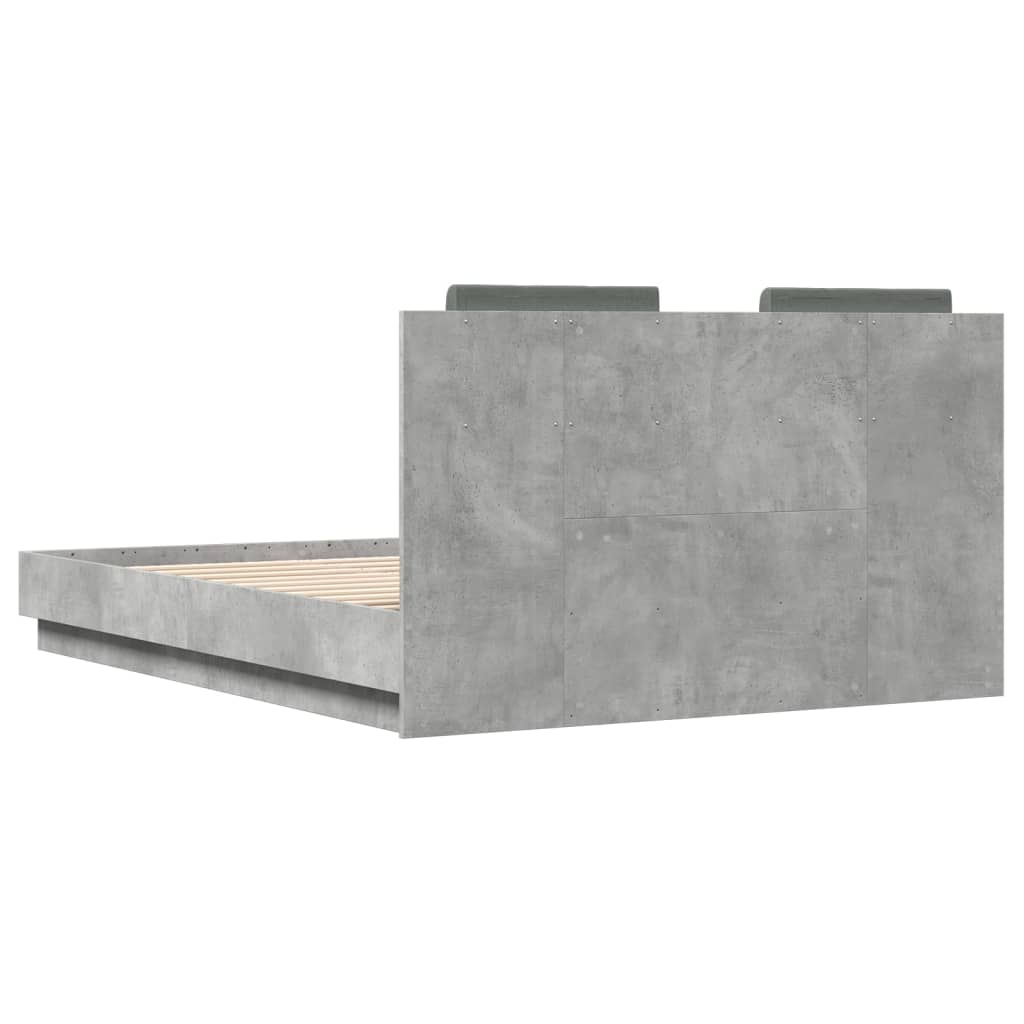 Bettgestell mit Kopfteil Grau Sonoma 180x200 cm Holzwerkstoff