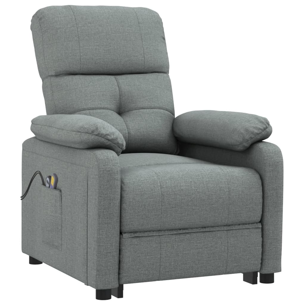 Massagesessel Elektrisch Dunkelgrau Stoff