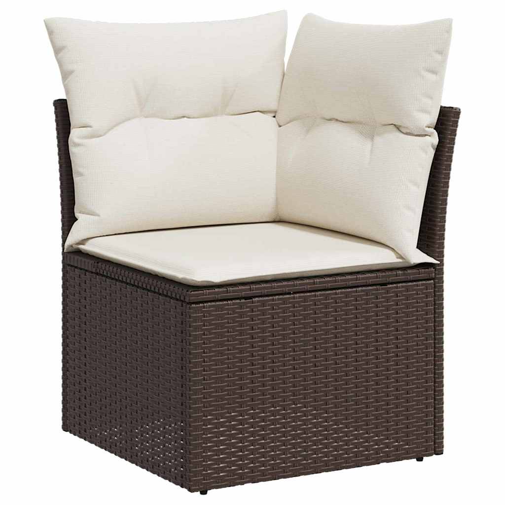 Garten Essgruppe mit Kissen 6 pcs Schwarz und Creme