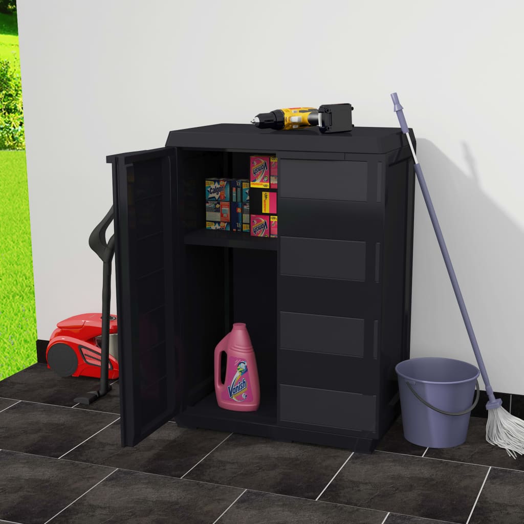 Gartenschrank mit 4 Böden Schwarz