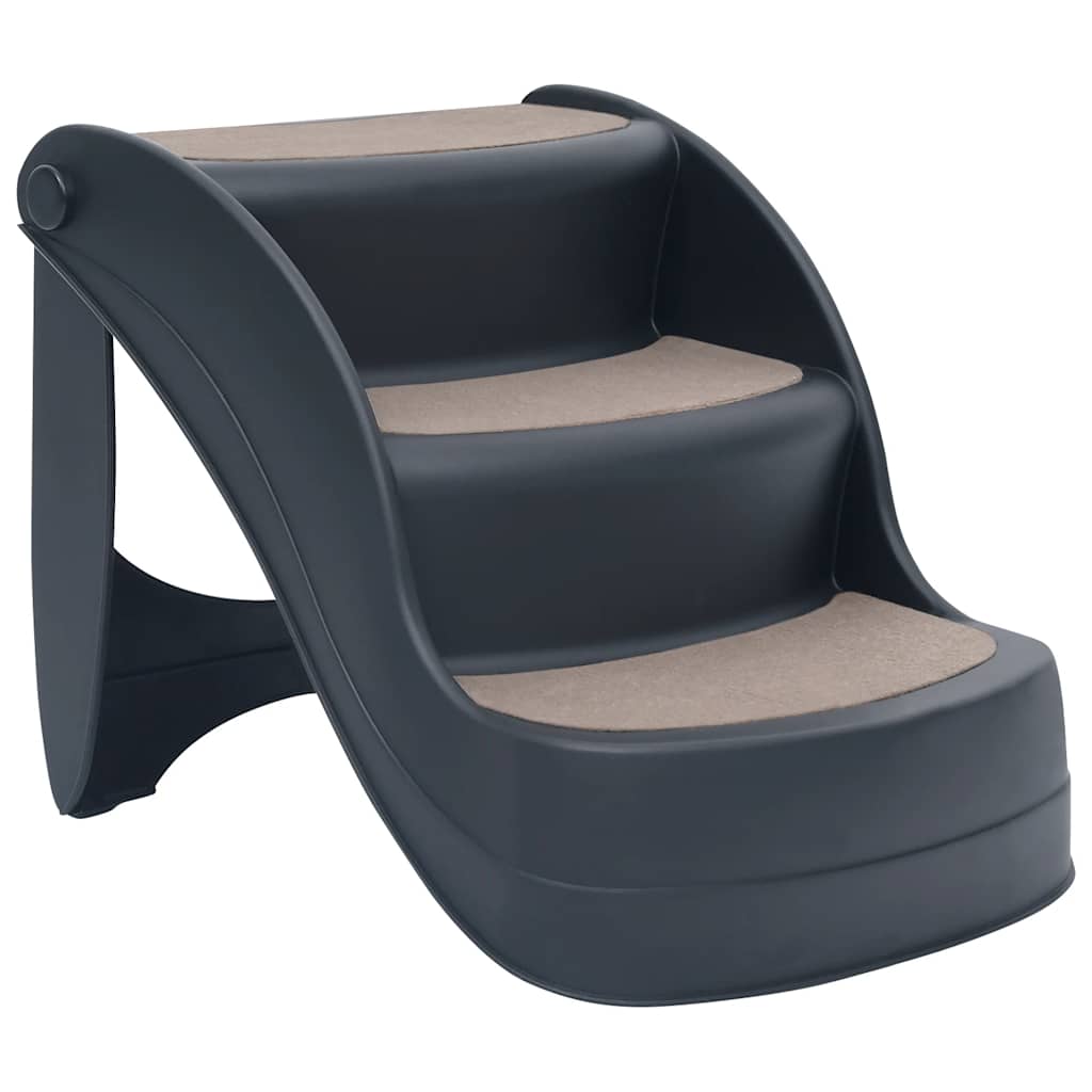 Hundetreppe mit 3 Stufen Klappbar Creme 50x38x38 cm Kunststoff