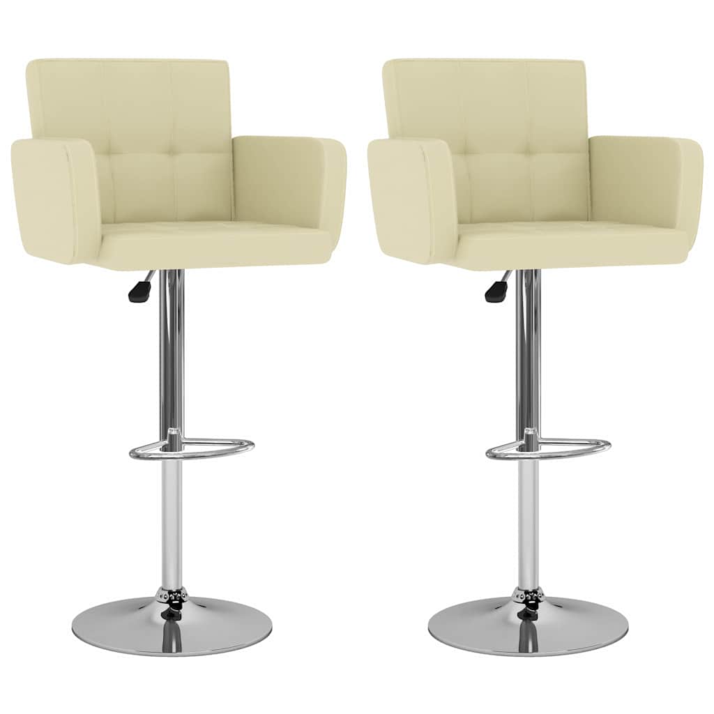 Barhocker 2 Stk. Weiß Kunstleder