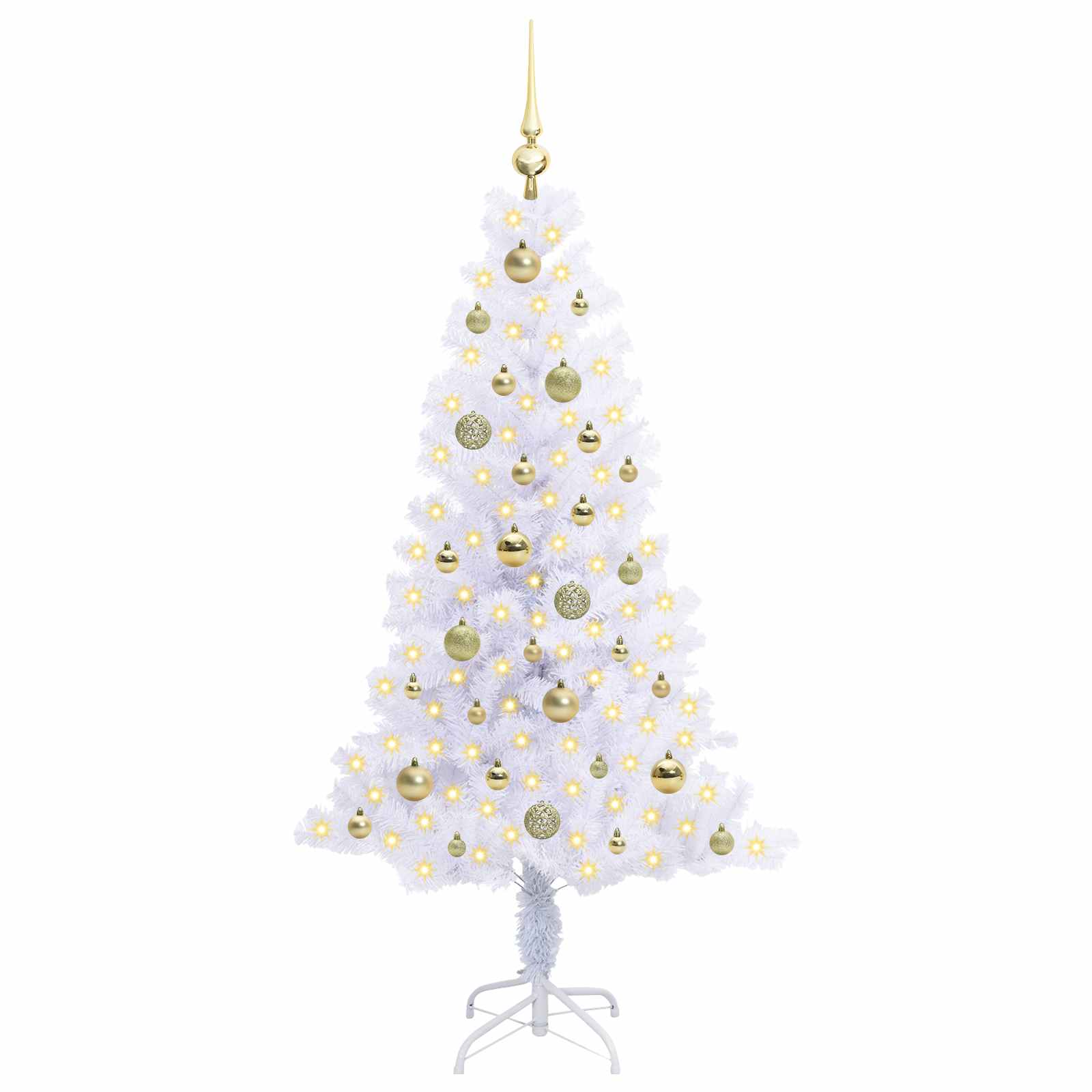 Künstlicher Weihnachtsbaum Weiß 120 cm PVC und Stahl