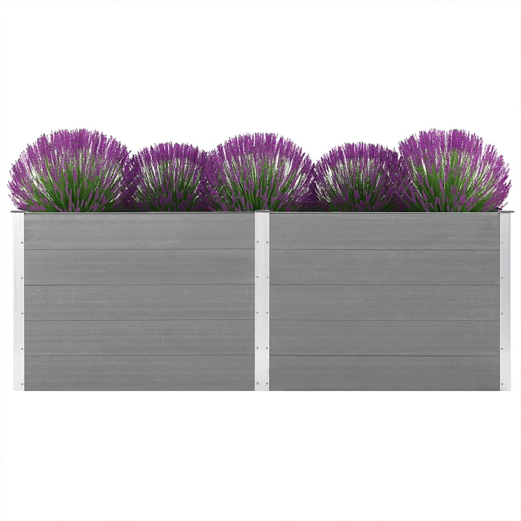 Garten-Hochbeet 200x50x54 cm WPC Grau