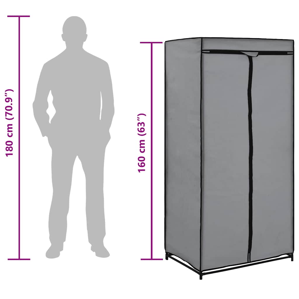 Kleiderschrank Schwarz 75×50×160 cm