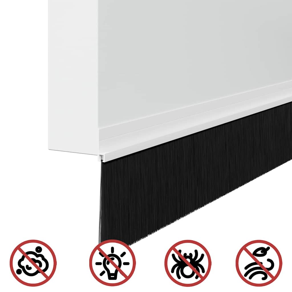 Selbstklebende Türbürstendichtungen 2 pcs Braun 100 cm