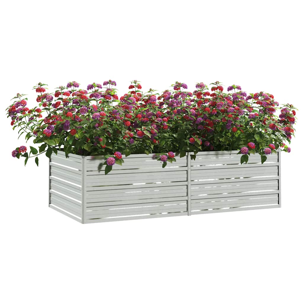 Garten-Hochbeet 160x80x77 cm Verzinkter Stahl Silbern