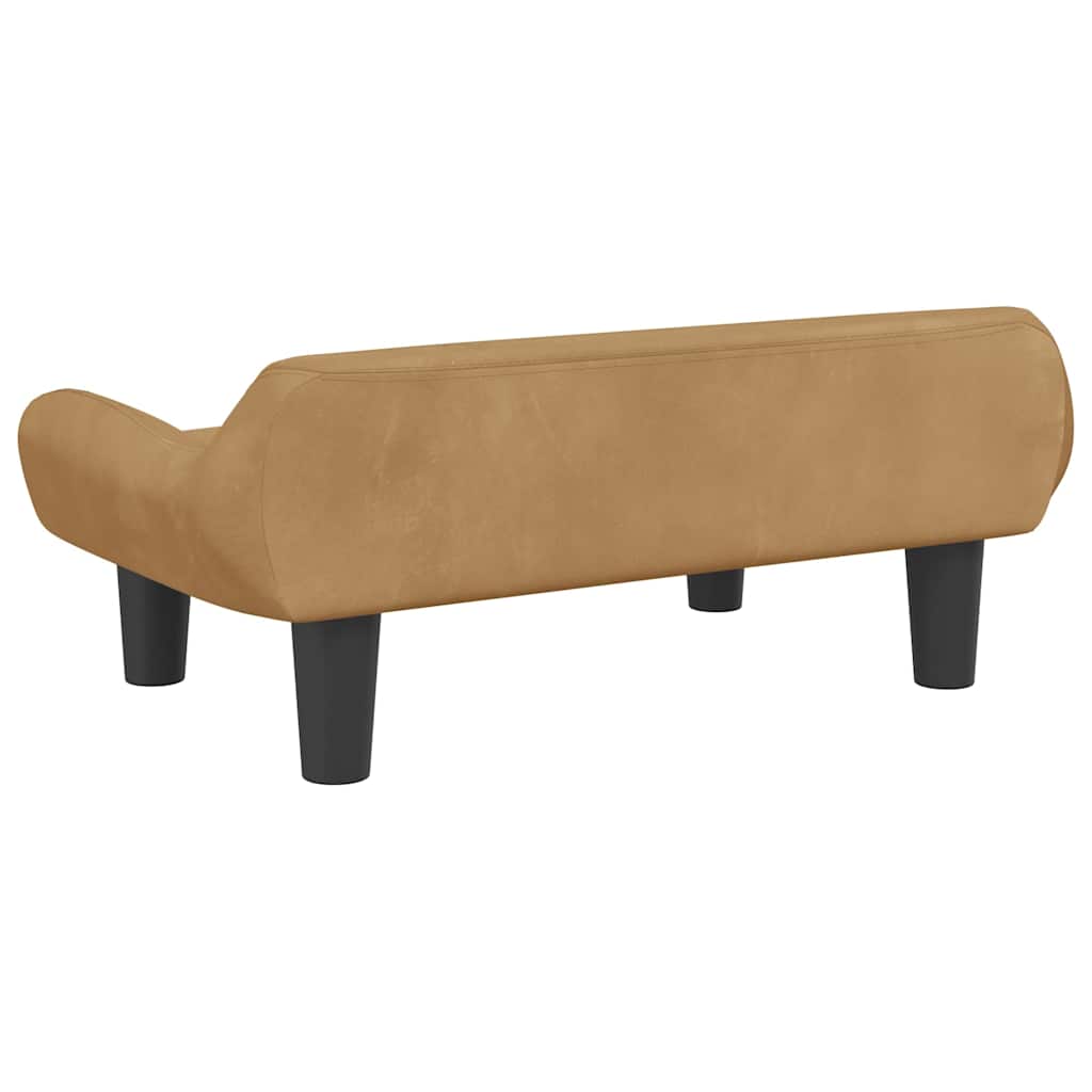 Kindersofa Hellgrau 70x40x24 cm Samt