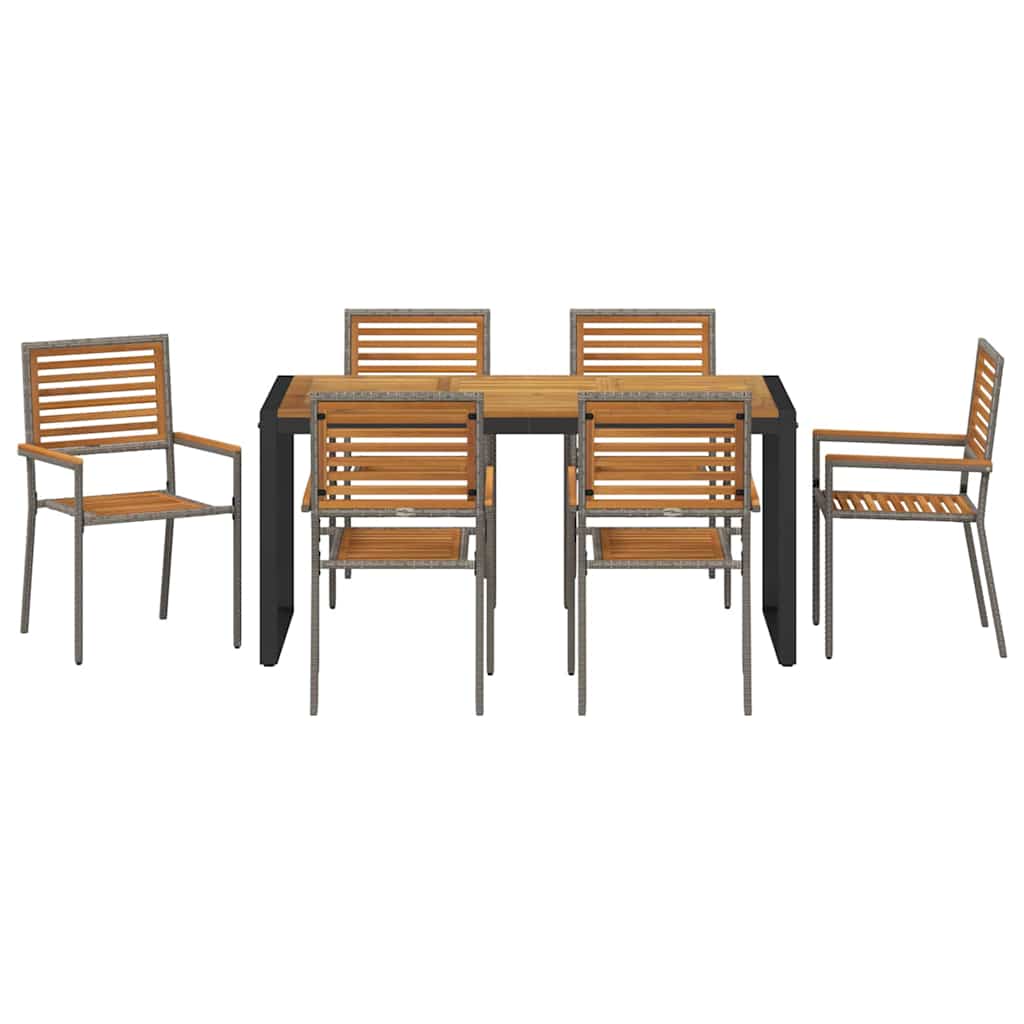 Garten Essgruppe 5 pcs Schwarz und Braun Poly-Rattan