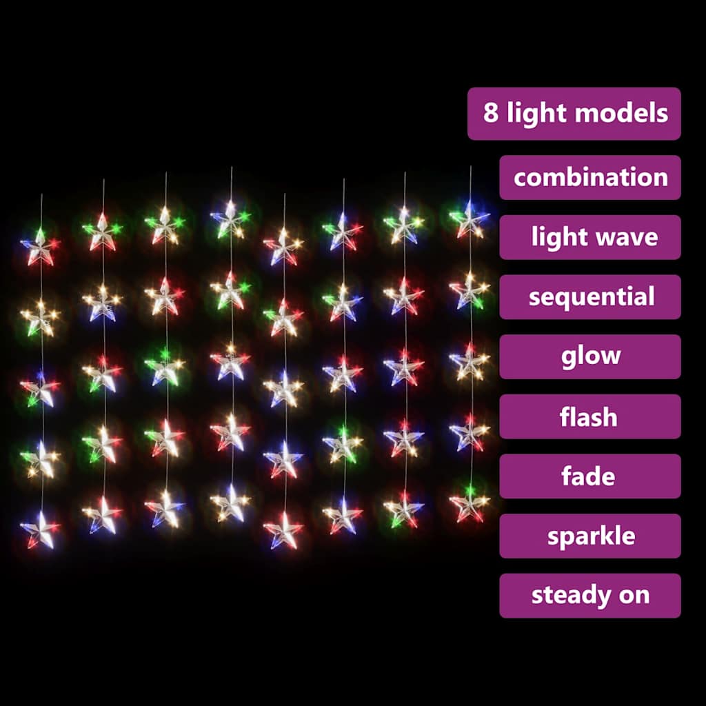 LED Sternenvorhang Lichterkette 200 LED Kaltweiß 8 Funktionen