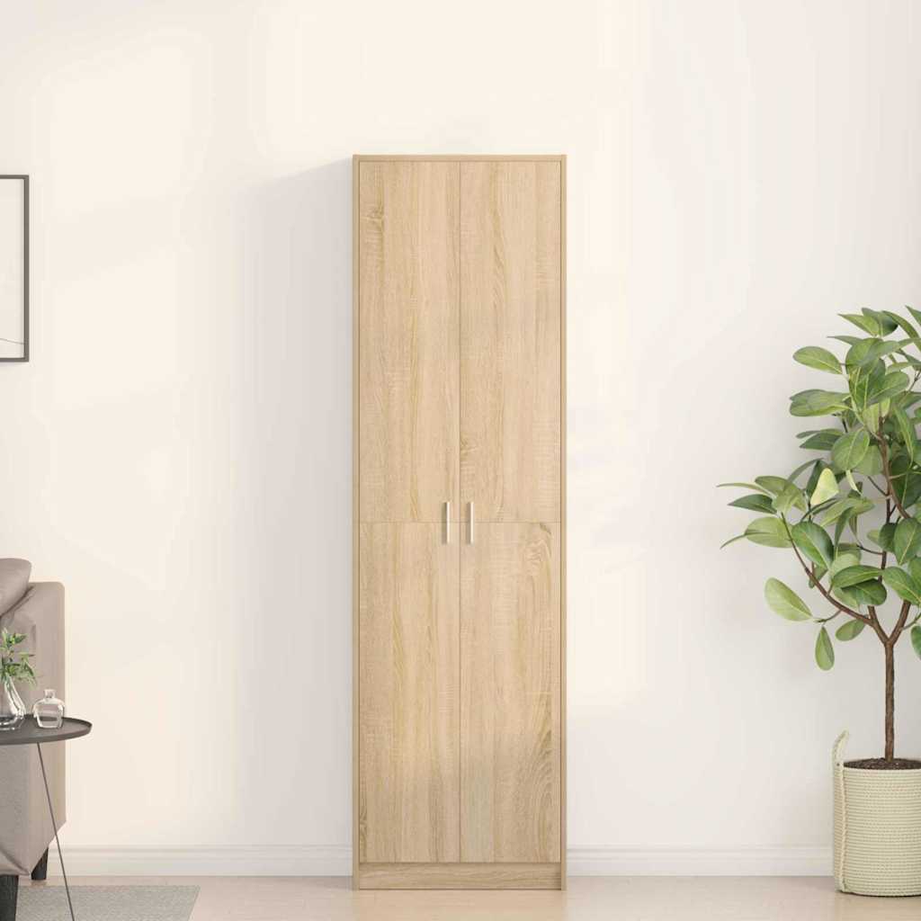 Kleiderschrank mit Regal Schwarz Eichen-Optik 55 x 25 x 189 cm