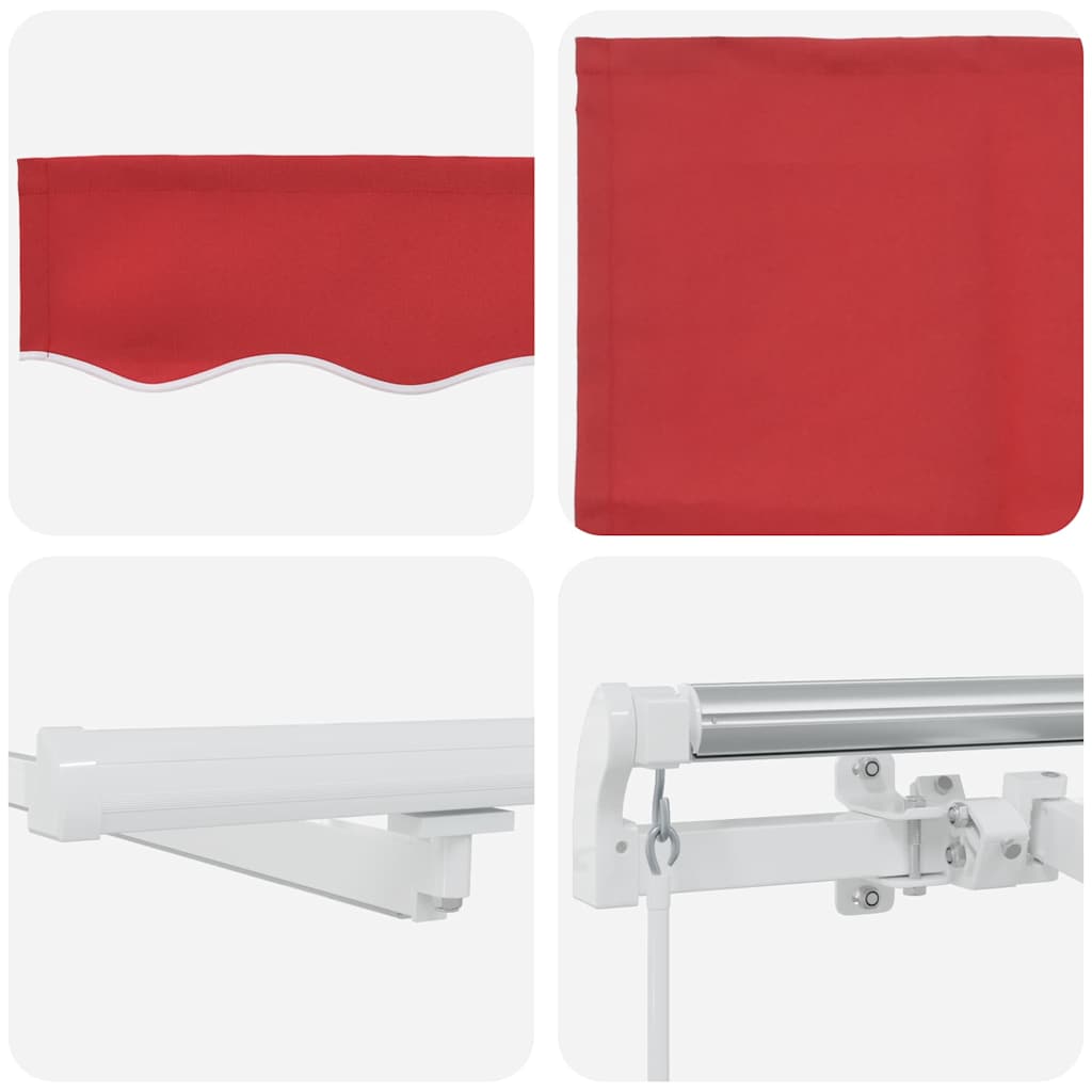 Markise Manuell Einziehbar mit LED 300x250 cm Blau und Weiß