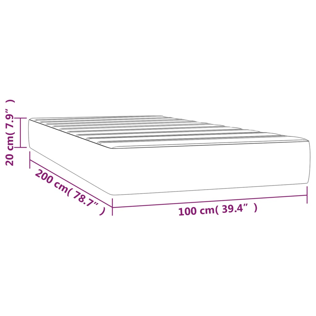 Taschenfederkernmatratze Mittel Hellgrau 80x200x20 cm Stoff