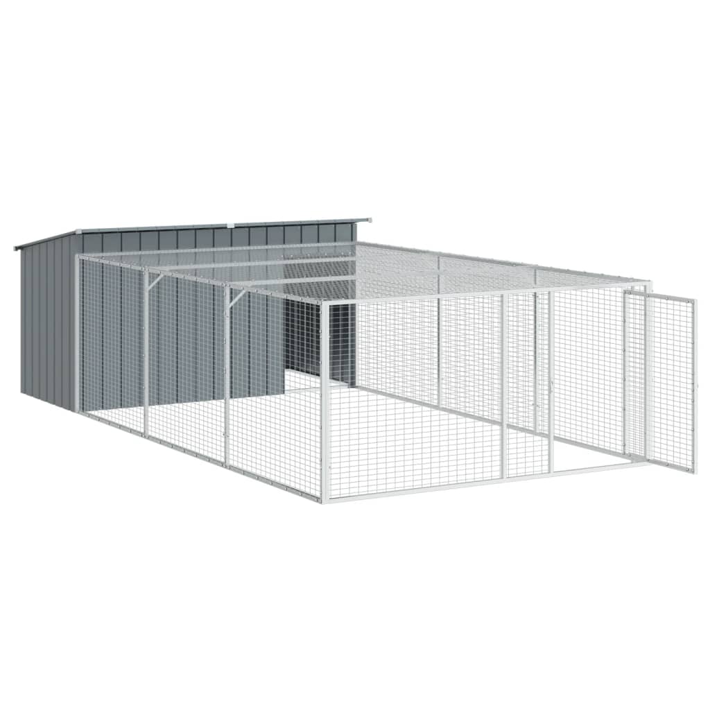 Hundehütte mit Dach Anthrazit 153x91x110 cm Verzinkter Stahl
