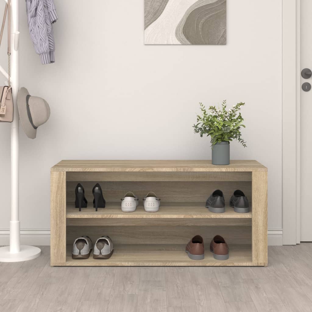 Schuhregal Weiß 100x35x45 cm Holzwerkstoff