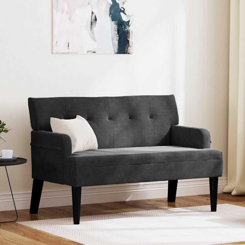Chesterfield Bank Hellgrau 112 x 65,5 x 75 cm Samt