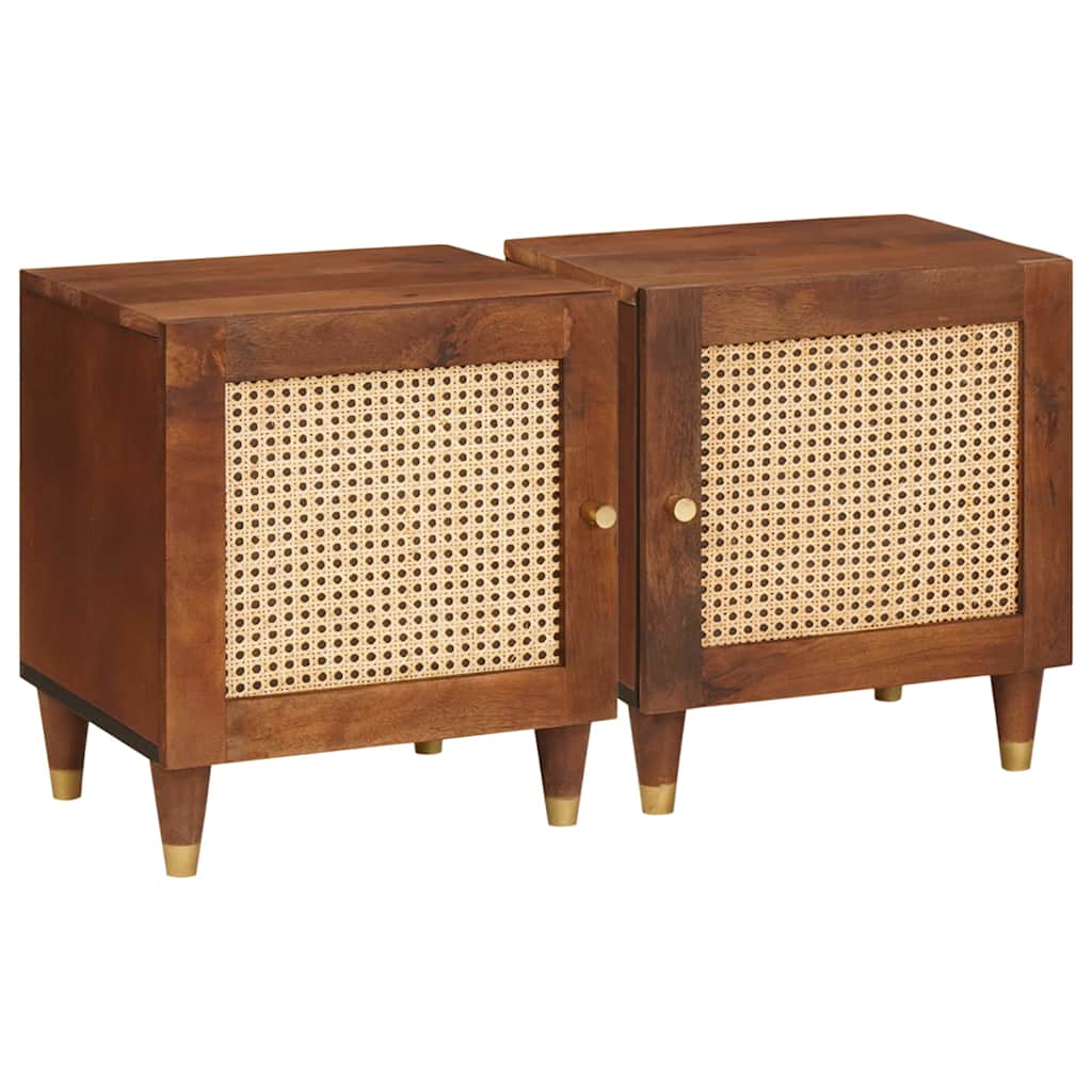 Nachttisch Braun 40 x 33,5 x 46 cm Massivholz Akazie