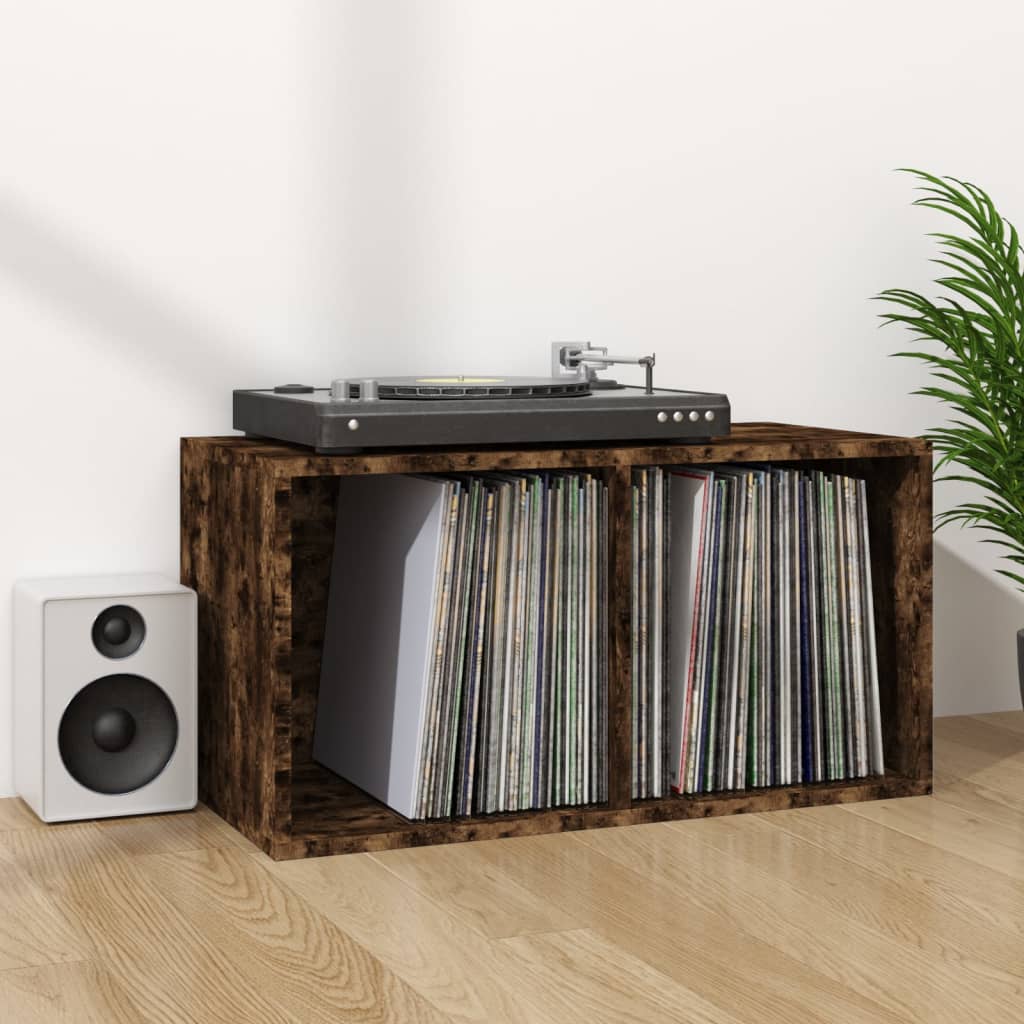 Schallplatten-Aufbewahrungsbox Weiß 71x34x36 cm Holzwerkstoff
