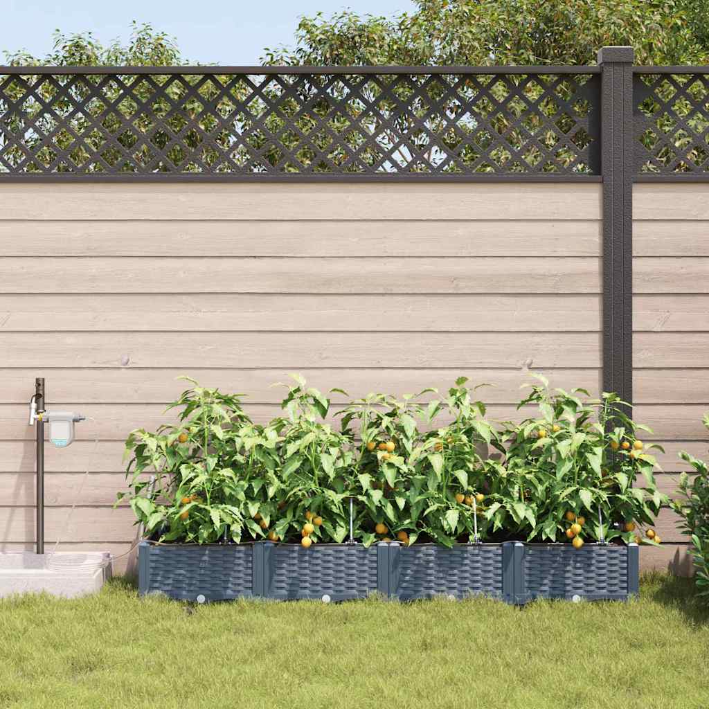 Garten-Pflanzgefäß 4 Stk. Braun 160 x 40 x 22 cm PP