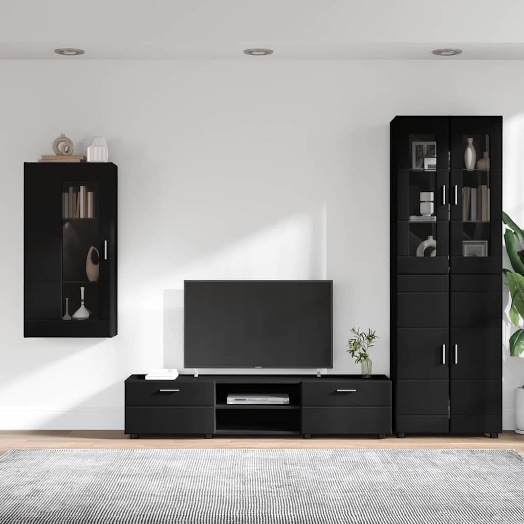 Highboard mit Regal FLORIN Weiß 60 x 35 x 182 cm Holzwerkstoff