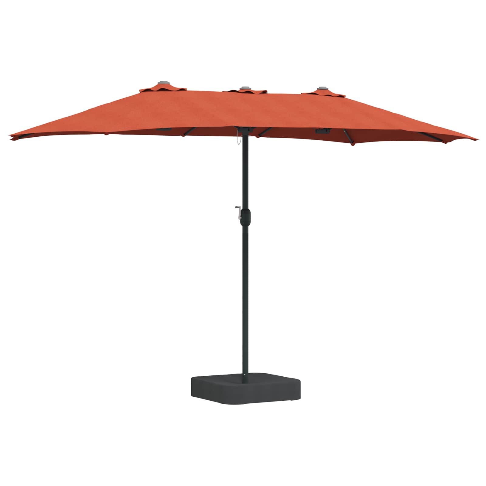 Garten-Sonnenschirm Sand und Anthrazit 385 x 209 x 244 cm